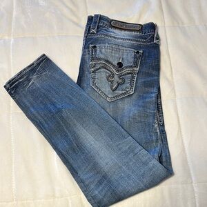 Blue Denim Jeans with Embellished Pocket